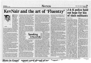 English Fluency Kev Nair Article
